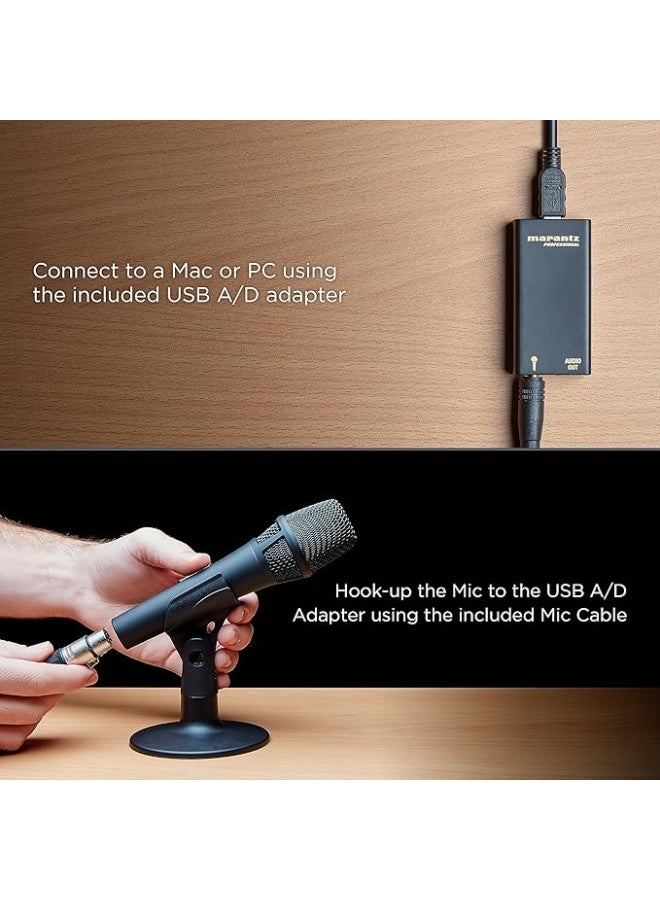 Marantz - USB Condenser Microphone with Audio Interface, Mic Cable and Desk Stand - for Podcast Projects, Streaming and Recording Instruments - Image 5