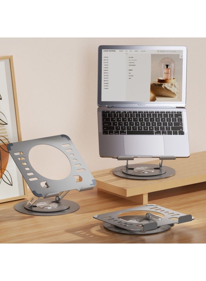 Laptop Stand 360-degree Rotating Adjustable Lifting Bracket Portable Storage Office Tablet Support-Color:Sky Blue - Image 3