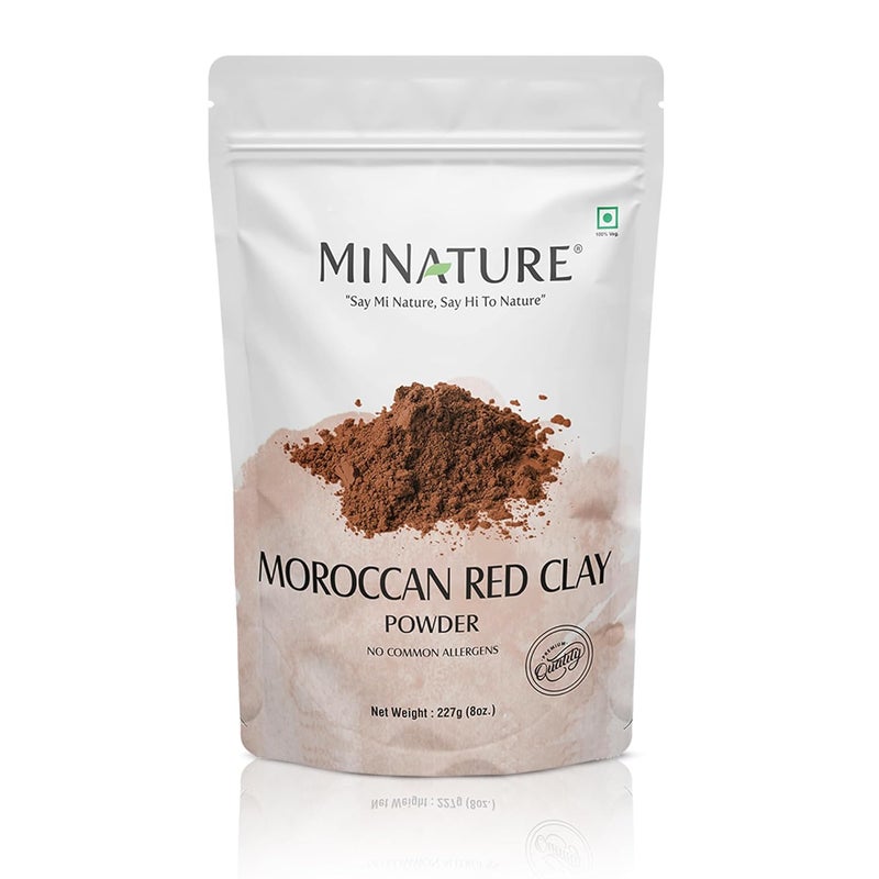 minature Mi Nature 100 Pure Moroccan Red Clay 227g8oz Cleansing Face Mask Hair  Body Care Powder Traditional Rhassoul Clay Deep Pore Cleansing Mask for All Skin Types - Image 1