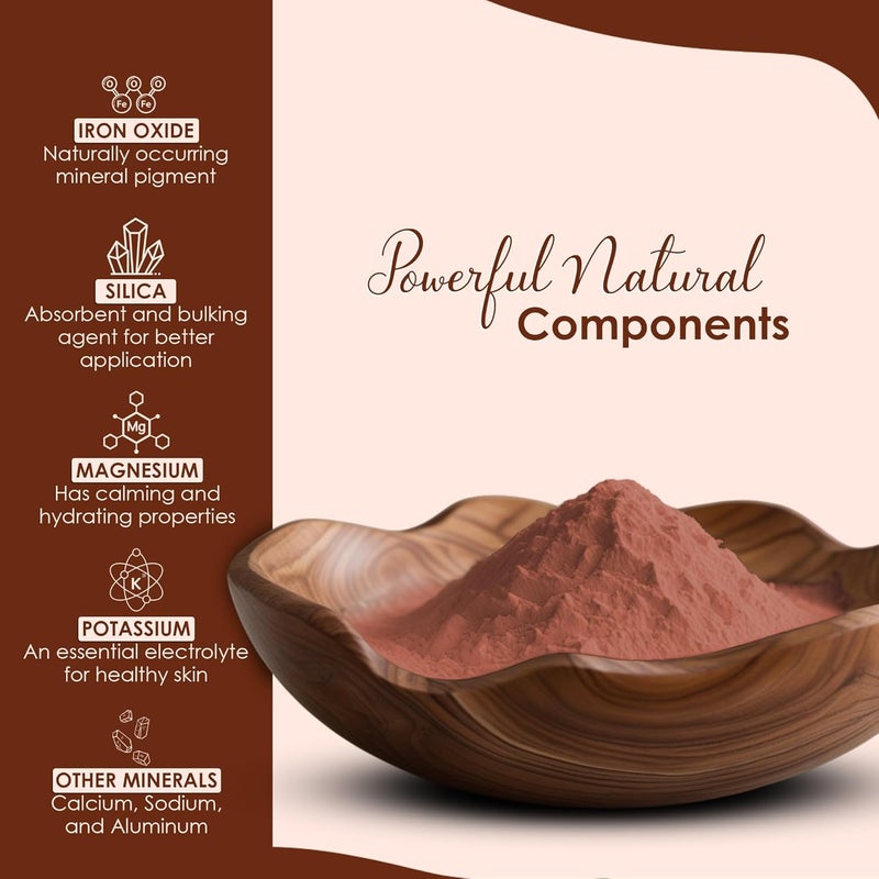 minature Mi Nature 100 Pure Moroccan Red Clay 227g8oz Cleansing Face Mask Hair  Body Care Powder Traditional Rhassoul Clay Deep Pore Cleansing Mask for All Skin Types - Image 3