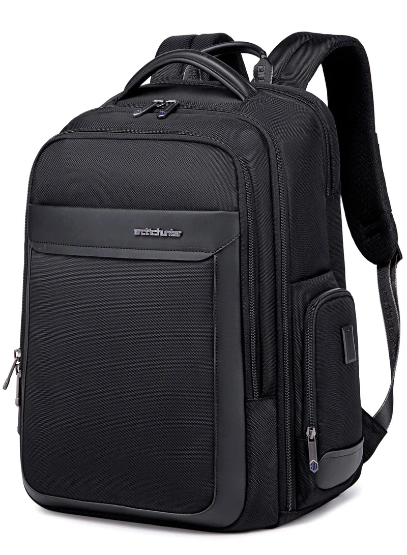 ARCTIC HUNTER Water Resistant Lightweight Laptop Backpack with USB Headphone Jack for Men and Women to Office Casual Travel, B00544, Black