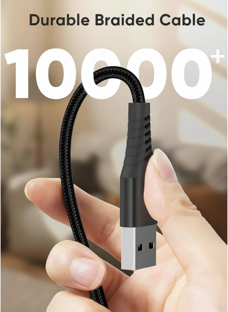 كابل USB-A إلى USB-C بطول 1 متر - شحن سريع 3 أمبير ونقل بيانات بسرعة 480 ميجابت في الثانية - سلك شحن متين مضفر من النوع C لأجهزة سامسونج، وجوجل بيكسل، وسلسلة آيفون 15، وغيرها - Image 4