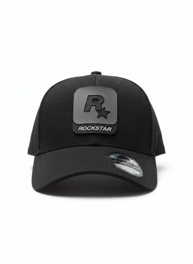 Rockstar Midnight Rockstar Black Sport Cap – Premium Rubber Logo with Structured Front - Image 2