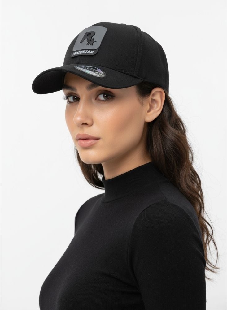 Rockstar Midnight Rockstar Black Sport Cap – Premium Rubber Logo with Structured Front - Image 5