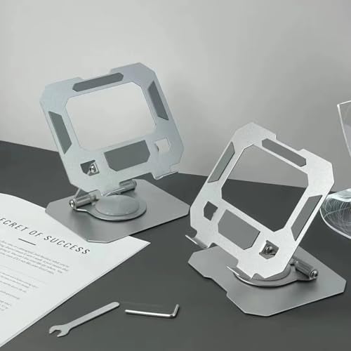 AMBLIC Aluminum 360° Rotable Tablet Stand & Adjustable Foldable Tablet Holder for I Pad & Tablet, Smartphones | Flexible Rotable Metal Tablet Stand for Table,Desk,Bed,Study - Image 2