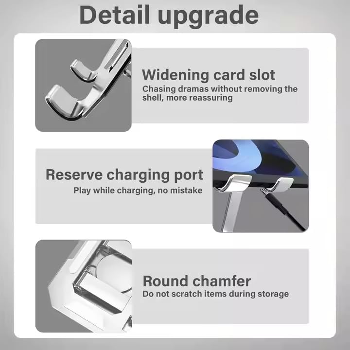 AMBLIC Aluminum 360° Rotable Tablet Stand & Adjustable Foldable Tablet Holder for I Pad & Tablet, Smartphones | Flexible Rotable Metal Tablet Stand for Table,Desk,Bed,Study - Image 3