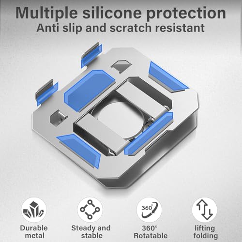 AMBLIC Aluminum 360° Rotable Tablet Stand & Adjustable Foldable Tablet Holder for I Pad & Tablet, Smartphones | Flexible Rotable Metal Tablet Stand for Table,Desk,Bed,Study - Image 4