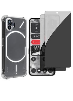 BGM (1 Pcs) Compatible with Nothing Phone 2 Case & Privacy Screen Protector â Soft TPU Clear Cover, Anti-Scratch, Anti-Peeping, Tempered Glass Film 