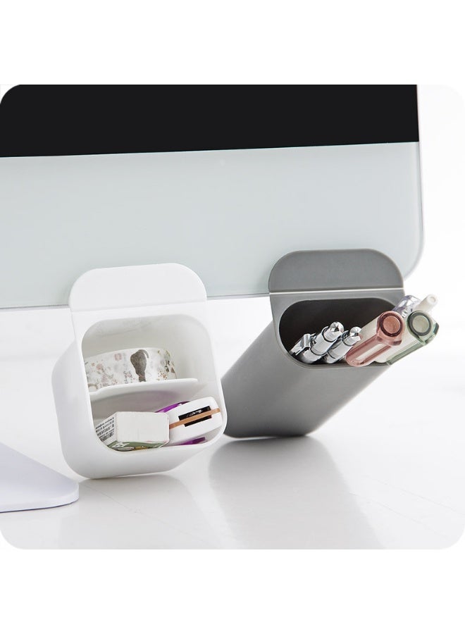 DIY Screen Hanging Pen Pencil Holders & Desk Organizers - 3 Pack, Gray Polypropylene - Image 3