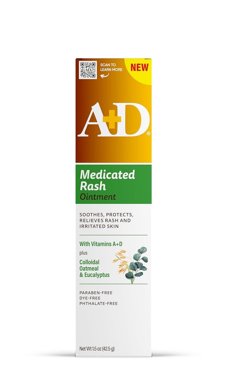 AD Medicated Rash Ointment 15 oz Relieves Rash  Skin Irritated Skin from Poison Ivy Eczema Beard Rash Bikini Rash Dry Skin Chapped Skin bug bites Made with Colloidal Oatmeal - Image 1