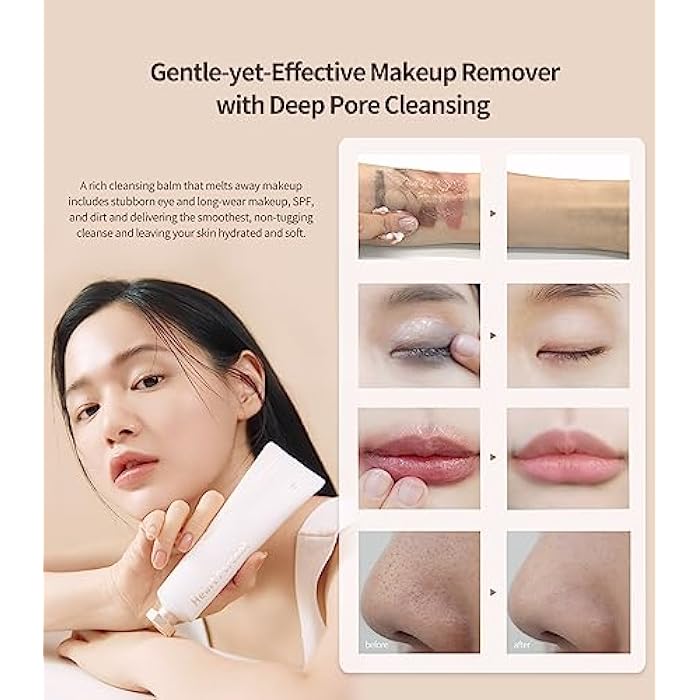 Heart Percent Commas on Life Essential Cleansing Balm, Sherbet-Oil-Milk Transforming Makeup Remover Vegan Daily Face Wash Cleanser for All Skin Types, 80ml (2.7oz) - Image 5