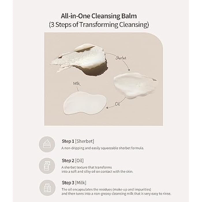 Heart Percent Commas on Life Essential Cleansing Balm, Sherbet-Oil-Milk Transforming Makeup Remover Vegan Daily Face Wash Cleanser for All Skin Types, 80ml (2.7oz) - Image 4