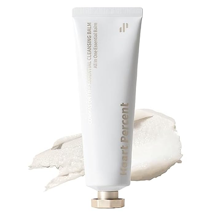 Heart Percent Commas on Life Essential Cleansing Balm, Sherbet-Oil-Milk Transforming Makeup Remover Vegan Daily Face Wash Cleanser for All Skin Types, 80ml (2.7oz) - Image 1