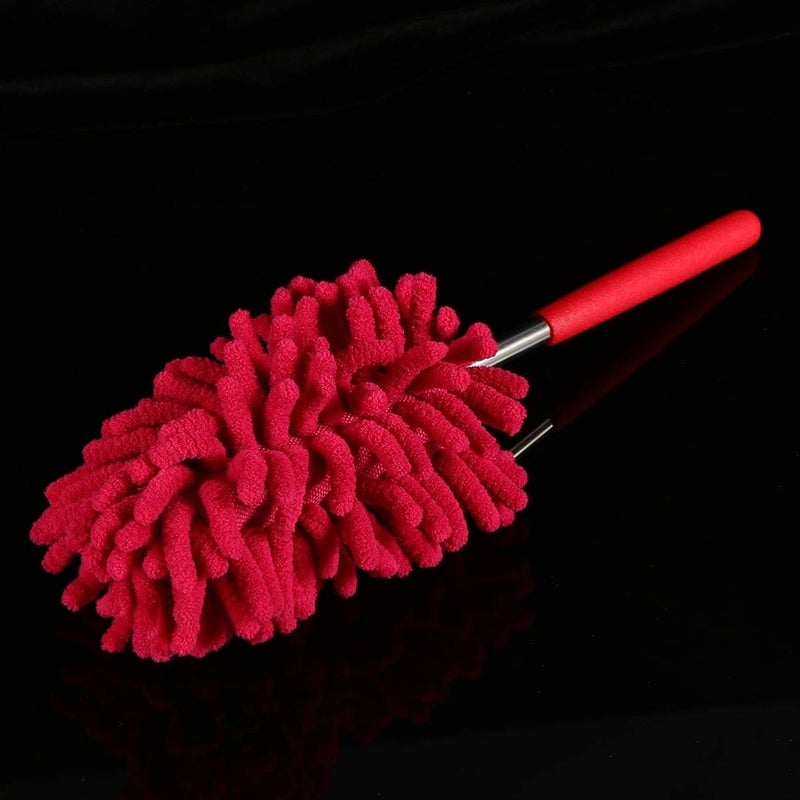 woobles Car Cleaner Car Cleaning Brushes Microfiber Small Duster Washable Mini Duster Extendable Dusters Microfibre Cleaning Tool for Cleaning Office Car (Red) Floor Cleaners Furniture Cleaner Red - Image 4