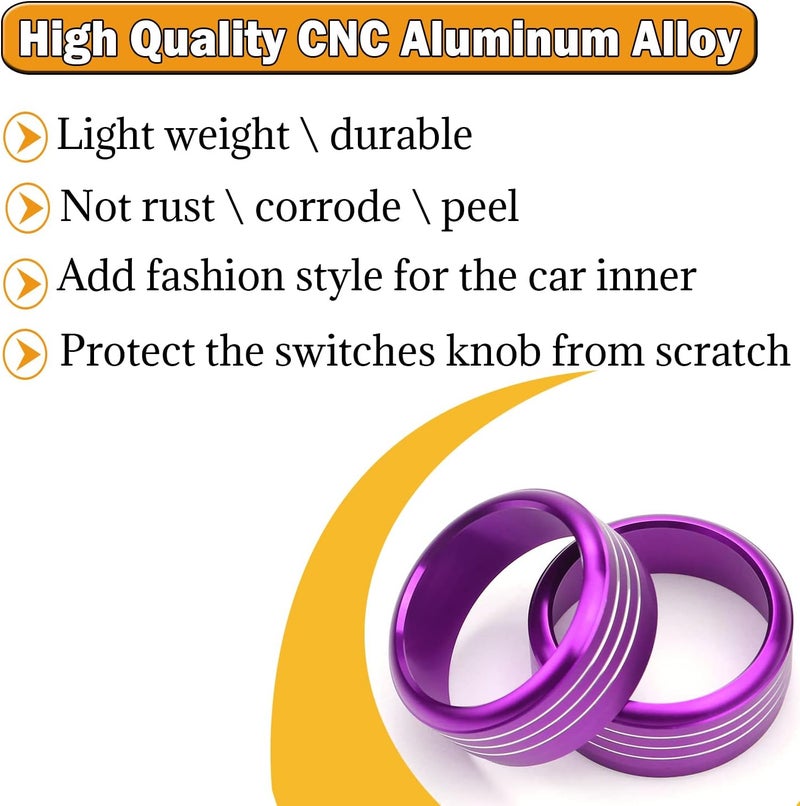 Bentolin Purple AC Knob Cover Accessory for Subaru - 3PCS - Image 3