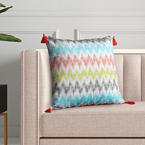 Wakefit Cushion Covers|Cotton,144 TC Fabric|Parisa|16X16 Inch|Sofa Pillow Cover Set Of 5, Multicolor - Image 4