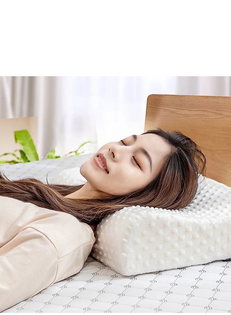 Comfortable Pillow White Cervical Orthopedic Memory Foam Ergonomic Contour Pillow 60×40×12cm  - Image 2