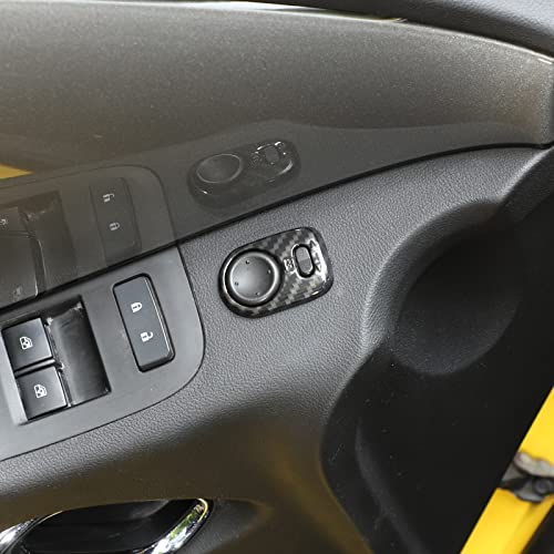 Jimen Compatible with Chevrolet Camaro 2010-2015, Rearview Mirror Adjust Button Cover Trim (Carbon Fiber) - Image 5
