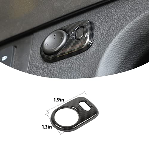 Jimen Compatible with Chevrolet Camaro 2010-2015, Rearview Mirror Adjust Button Cover Trim (Carbon Fiber) - Image 3