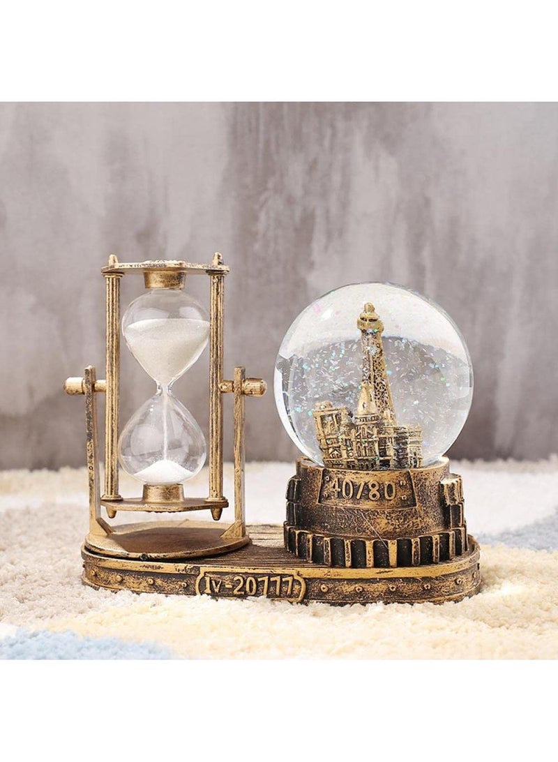 الأزرق جي دبليو برج الرمال المتحركة فلاش الكرة الكريستال هدية عيد ميلاد طالب ديكور المنزل الذهب - Image 1