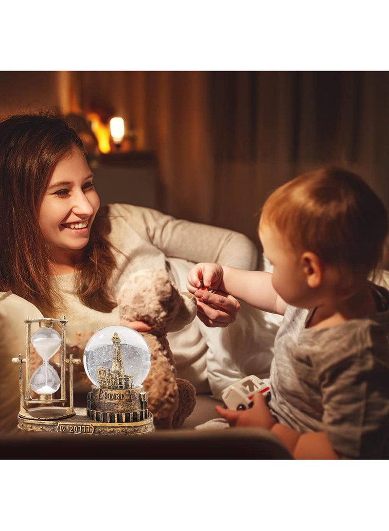 الأزرق جي دبليو برج الرمال المتحركة فلاش الكرة الكريستال هدية عيد ميلاد طالب ديكور المنزل الذهب - Image 5