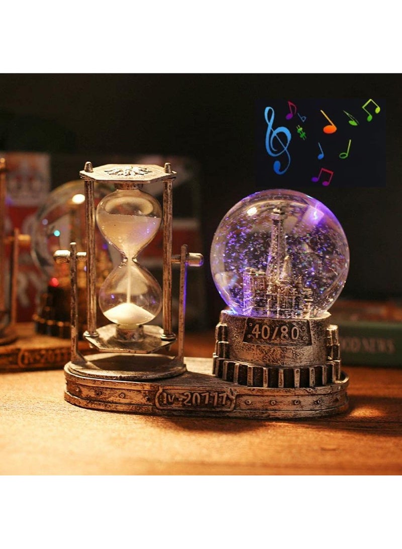 الأزرق جي دبليو برج الرمال المتحركة فلاش الكرة الكريستال هدية عيد ميلاد طالب ديكور المنزل الذهب - Image 4