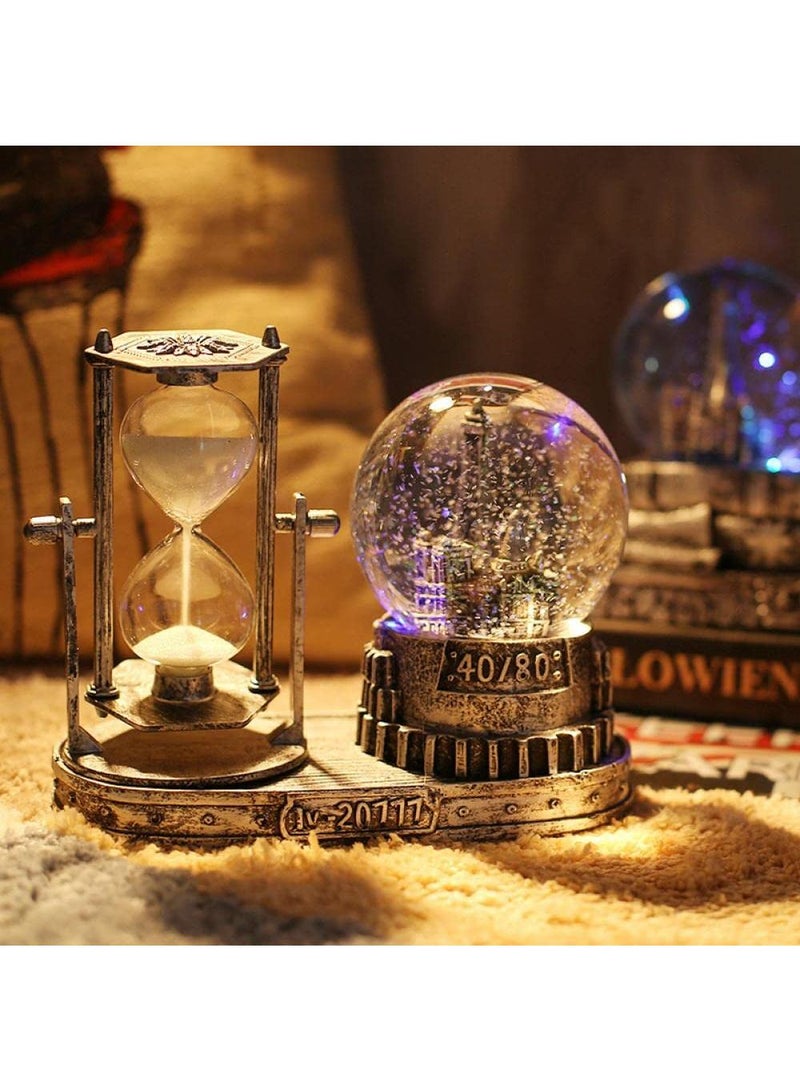 الأزرق جي دبليو برج الرمال المتحركة فلاش الكرة الكريستال هدية عيد ميلاد طالب ديكور المنزل الذهب - Image 3