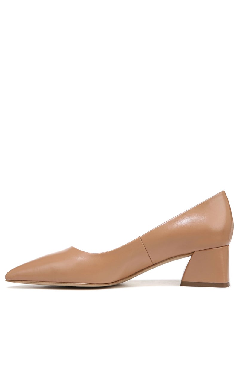 Franco Sarto Womens Racer Pointed Toe Block Heel Pump Toffee Tan Leather 6 M - Image 1