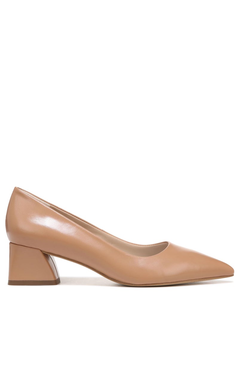 Franco Sarto Womens Racer Pointed Toe Block Heel Pump Toffee Tan Leather 6 M - Image 4