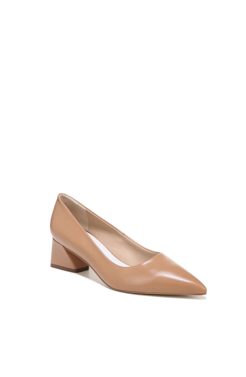 Franco Sarto Womens Racer Pointed Toe Block Heel Pump Toffee Tan Leather 6 M - Image 2