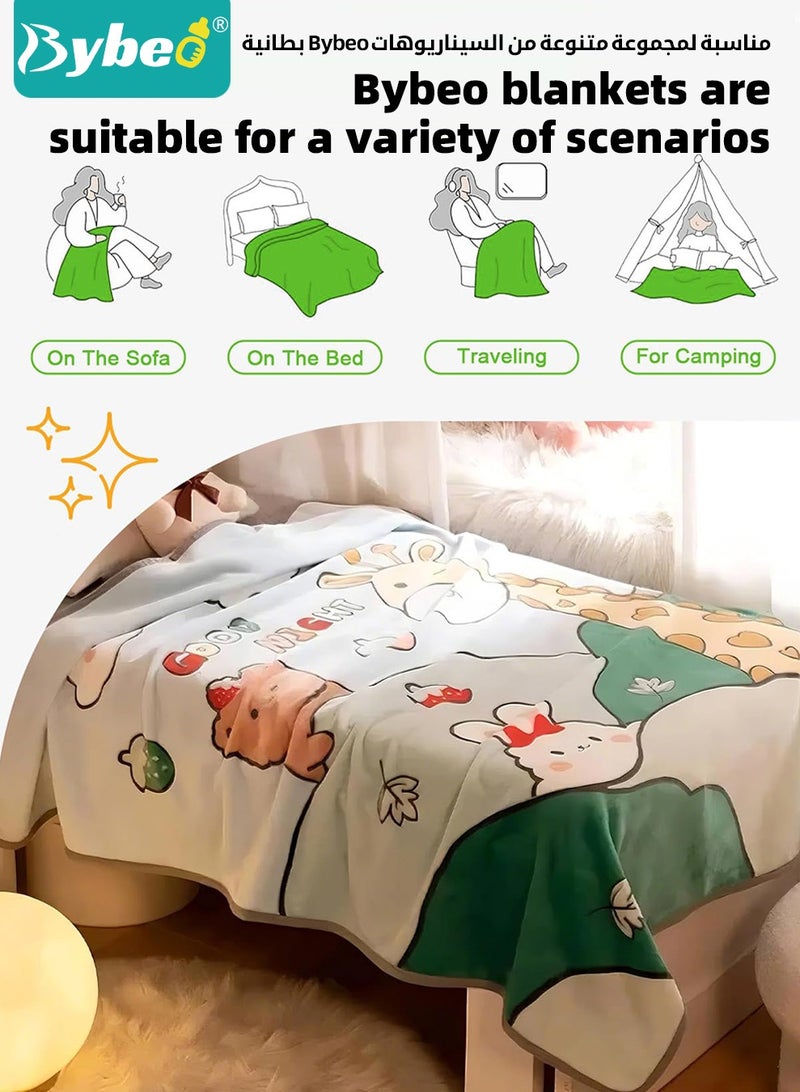 Bybeo Baby Blanket, Toddler Summer Blanket for Air-conditioned Room, Flannel Fuzzy Kids Blanket for Couch, Sofa, Bedroom and Kindergarten, Lightweight and Super Soft, 140*100CM  - Image 5
