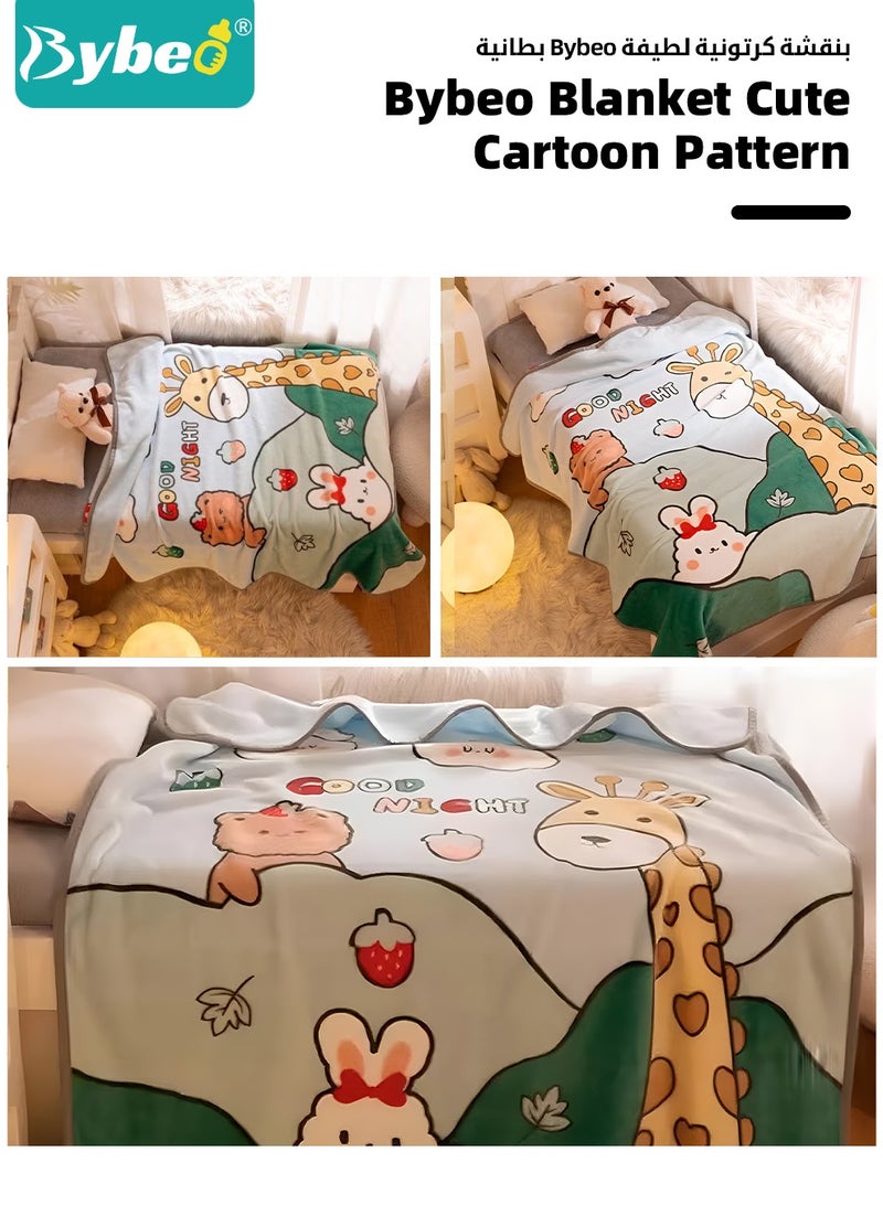 Bybeo Baby Blanket, Toddler Summer Blanket for Air-conditioned Room, Flannel Fuzzy Kids Blanket for Couch, Sofa, Bedroom and Kindergarten, Lightweight and Super Soft, 140*100CM  - Image 4