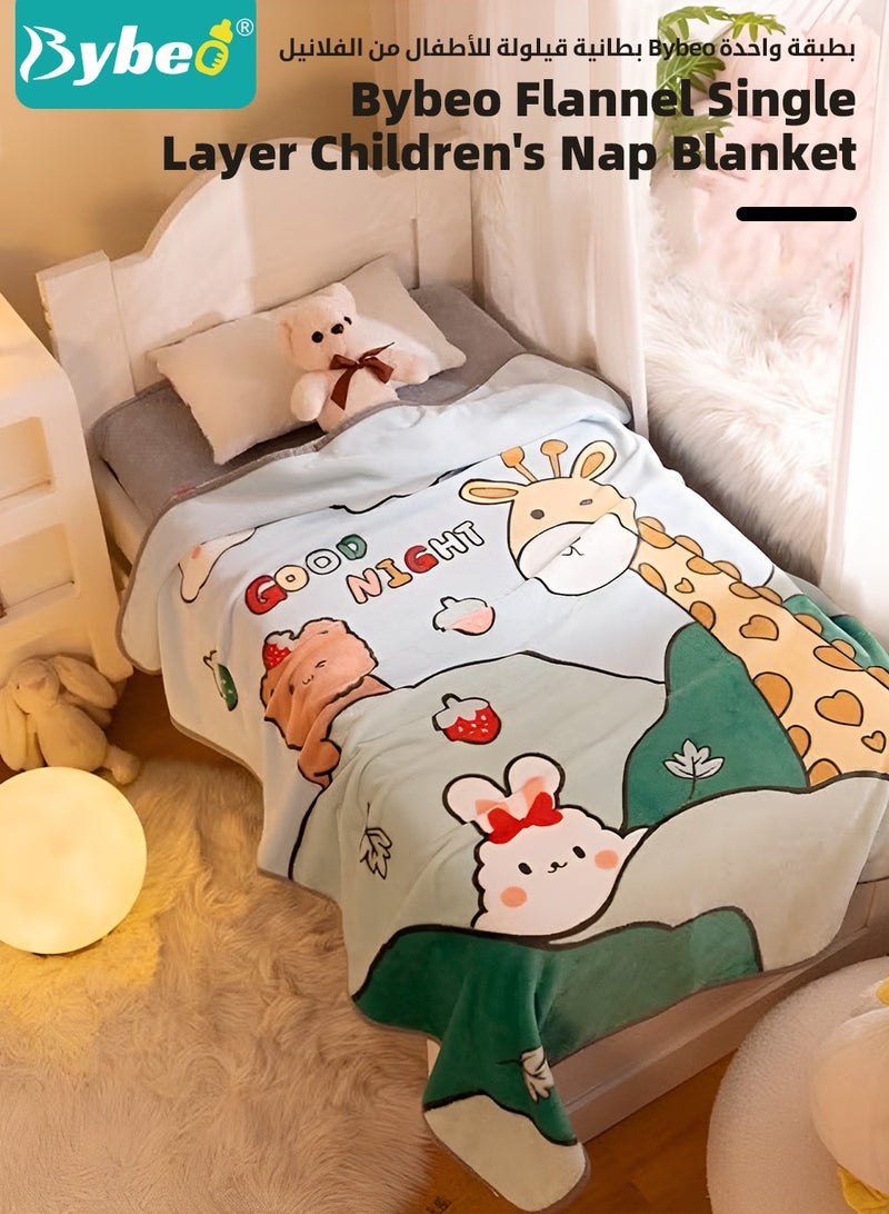 Bybeo Baby Blanket, Toddler Summer Blanket for Air-conditioned Room, Flannel Fuzzy Kids Blanket for Couch, Sofa, Bedroom and Kindergarten, Lightweight and Super Soft, 140*100CM  - Image 2