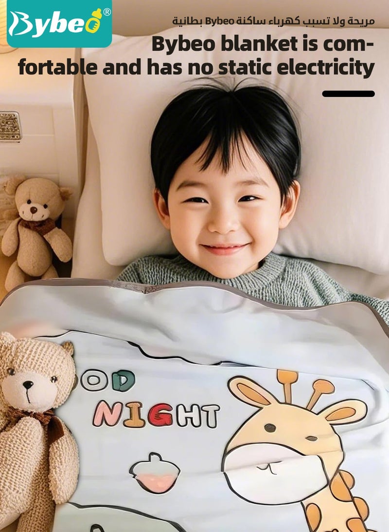 Bybeo Baby Blanket, Toddler Summer Blanket for Air-conditioned Room, Flannel Fuzzy Kids Blanket for Couch, Sofa, Bedroom and Kindergarten, Lightweight and Super Soft, 140*100CM  - Image 3