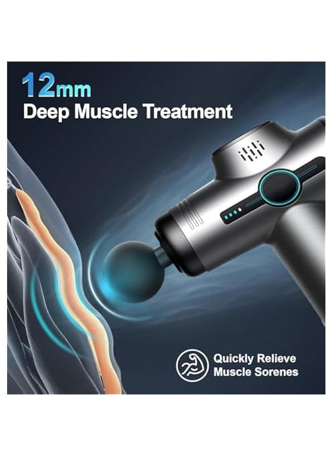 TRASSLE Massage Gun Deep Tissue Muscle Massager Gun, 32 Speeds Handheld Electric Body Shoulder Neck Back Massager Gun with LCD Display, 8 Massage Heads for Pain Relief, Relaxation & Recovery  - Image 5