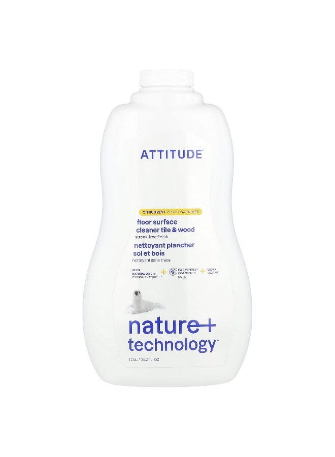 Attitude ATTITUDE, Floor Surface Cleaner, Tile & Wood, Citrus Zest, 35.2 fl oz (1.04 l)  - Image 1