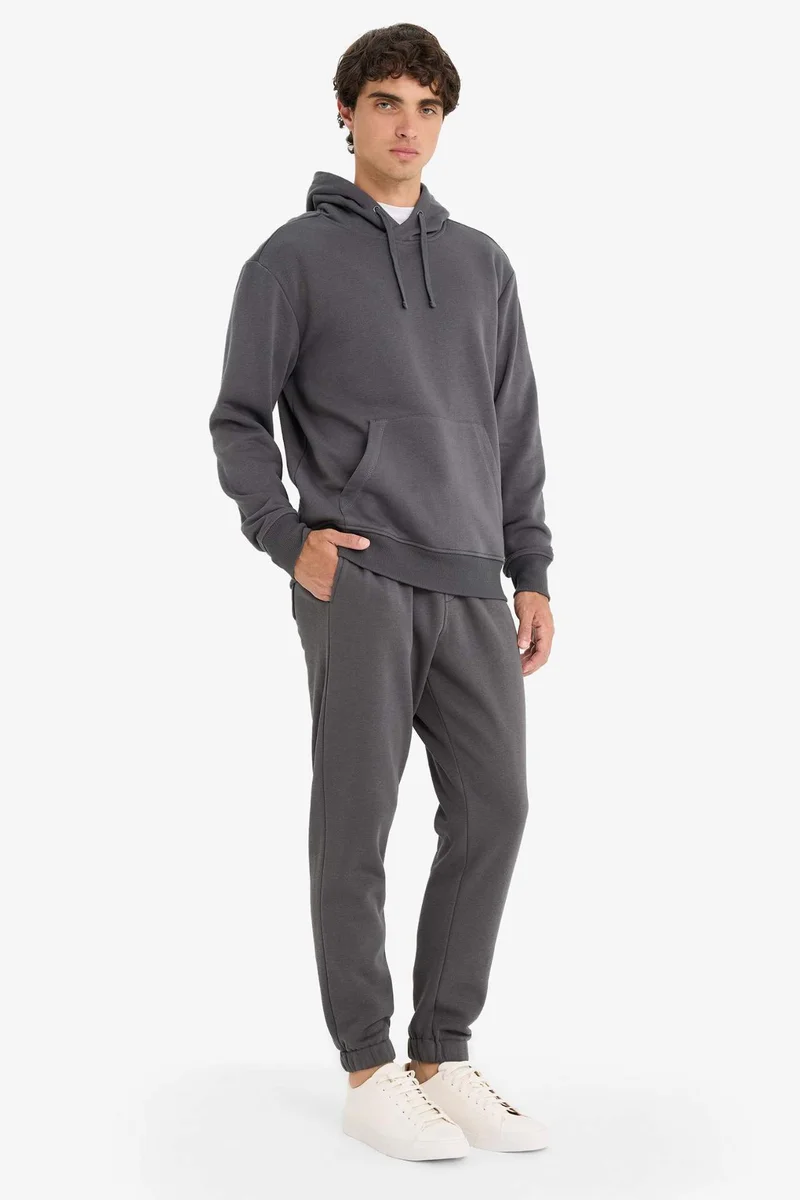 ديفاكتو Regular Fit Tied Waist Elasticate Hem Basic Jogger Sweatpants