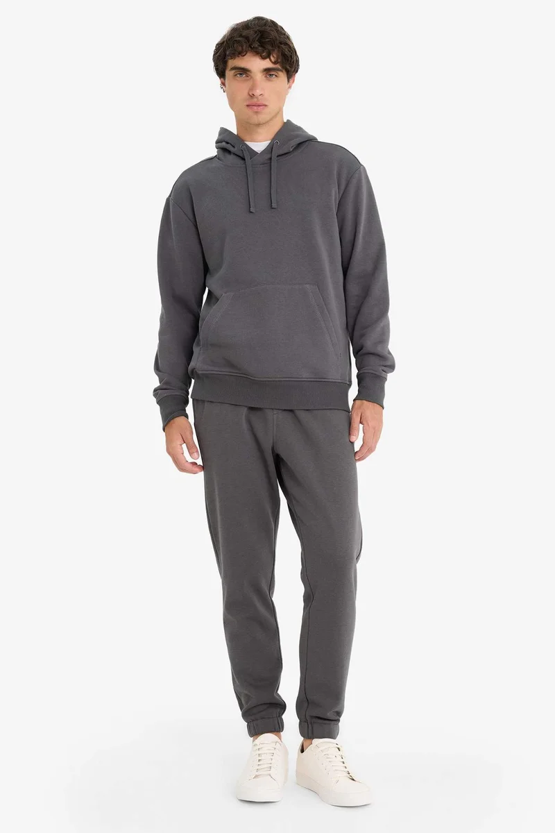 ديفاكتو Regular Fit Tied Waist Elasticate Hem Basic Jogger Sweatpants