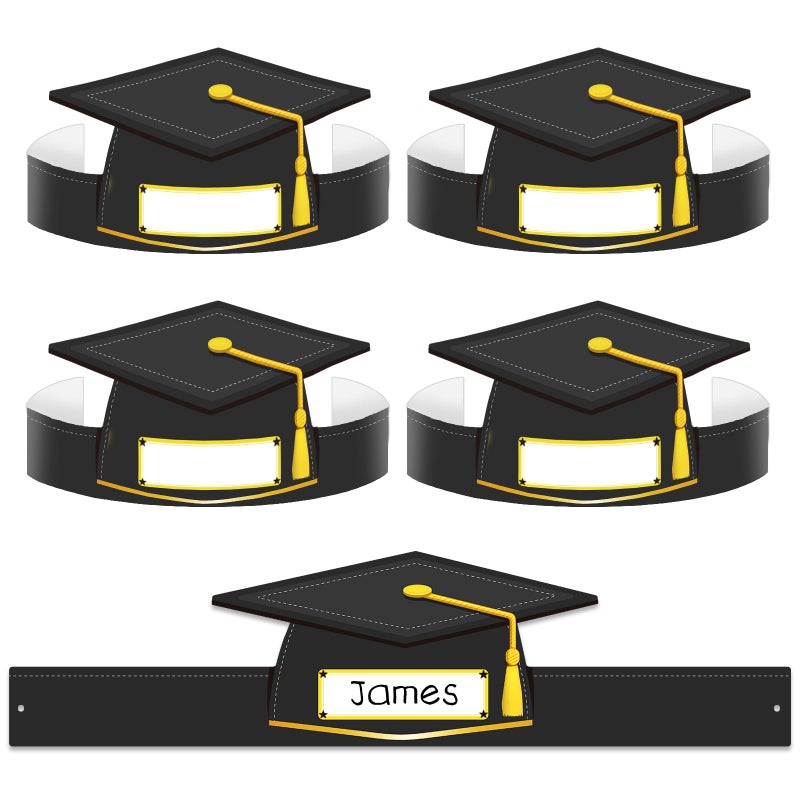 WhatSign Paper Graduation Cap Hats - 24PCS Kindergarten Preschool Graduation Caps for Kid Students Adjustable Hat Topper Headbands Paper Crowns for Grad Ceremony Party - Blue - Image 1