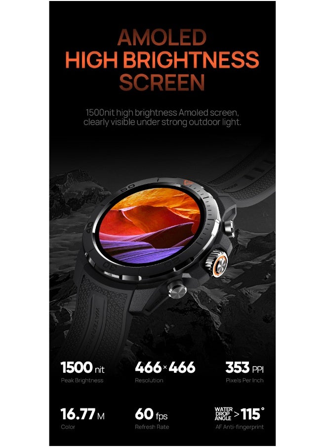 Mibro - Mibro Smartwatch GS Explorer 1.32” AMOLED UHD screen Obsidian Black - Image 1