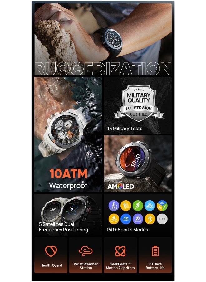 Mibro - Mibro Smartwatch GS Explorer 1.32” AMOLED UHD screen Obsidian Black - Image 1