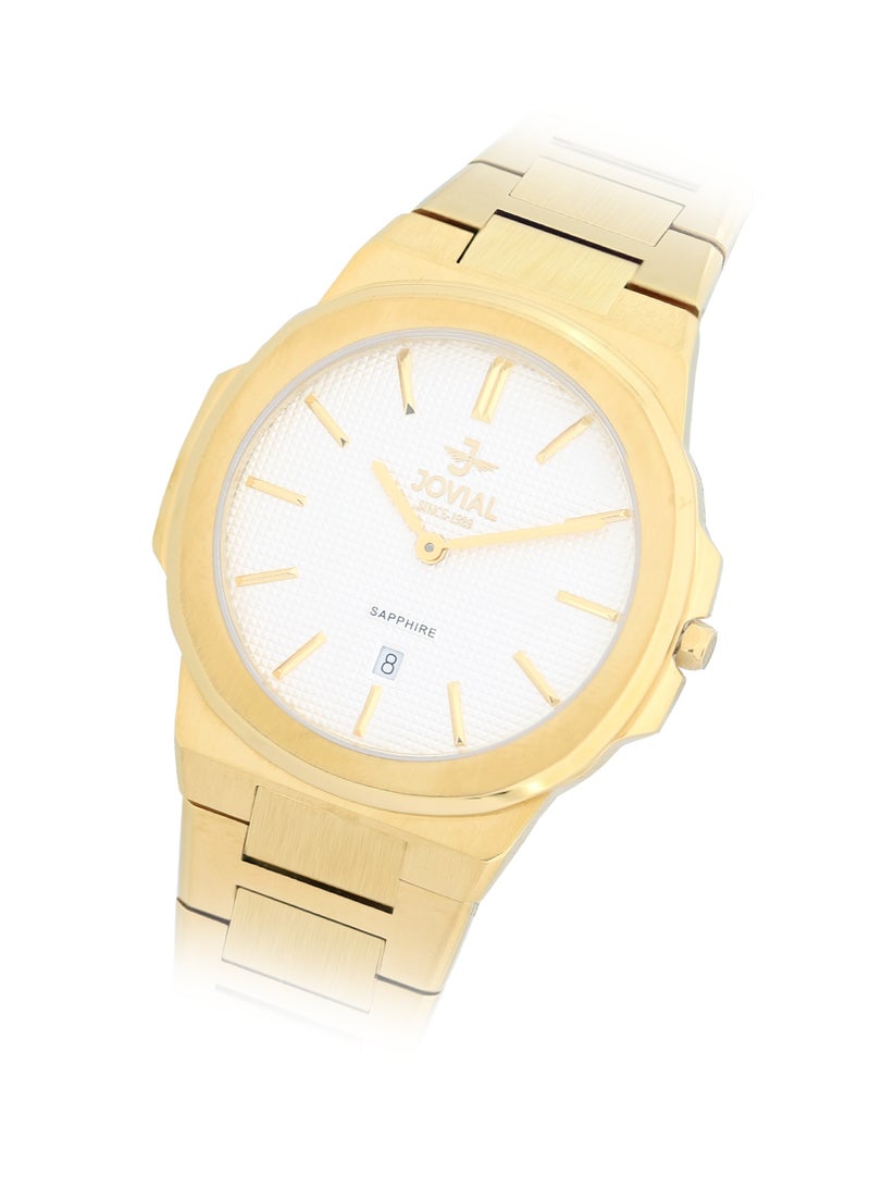 JOVIAL 1660 GGMQ01E Men's Watch, Metal Band, White Dial, Water Resistant, Analog, 40MM - Image 2