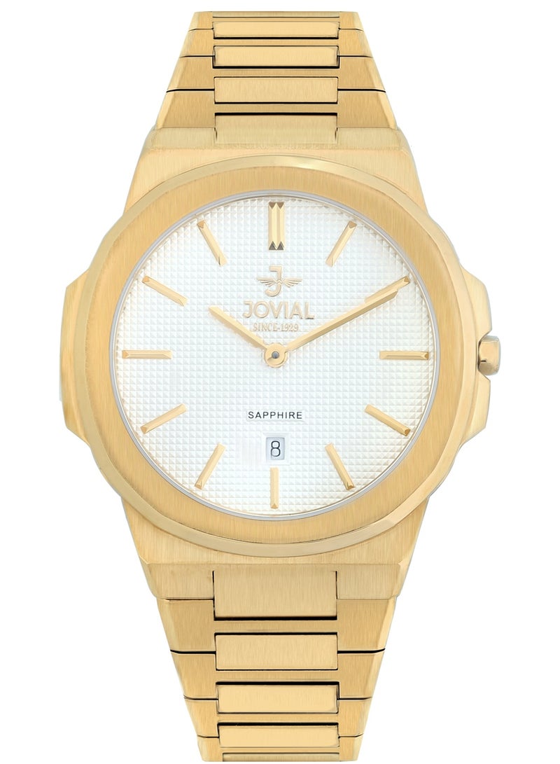 JOVIAL 1660 GGMQ01E Men's Watch, Metal Band, White Dial, Water Resistant, Analog, 40MM - Image 1