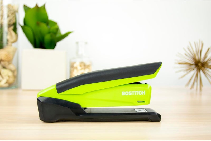 PaperPro Bostitch Office InPower Spring-Powered Desktop Stapler, 20 Sheet Capacity, One Finger Stapling, Includes 210 Staples, Jam Free, Opens for Tacking, Green - Image 2