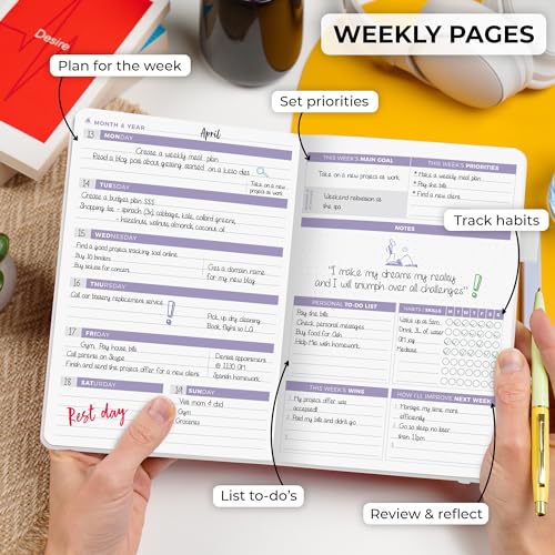 Clever Fox Planner 2nd Edition – Colorful Weekly & Monthly Goal Planner, Time Management & Productivity Organizer, Undated, A5 (White) - Image 3