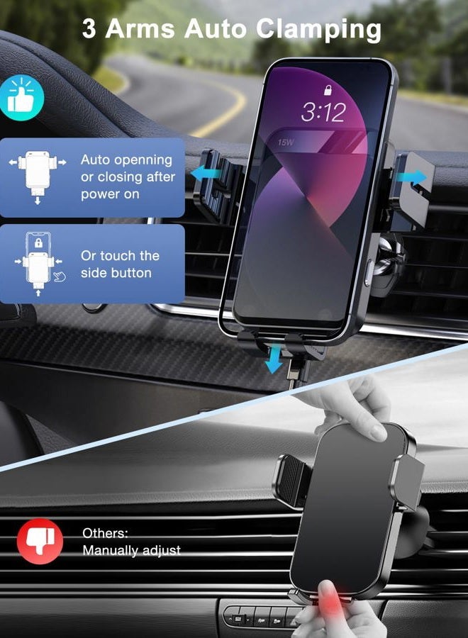 MOKPR Wireless Car Charger, Auto Clamp Car Mount 15W/10W/7.5W Fast Charging CD Slot Phone Holder for iPhone 16 15/14/13/13 Pro/12 Pro Max/12 Pro/12 Pro/12 Pro - Image 5