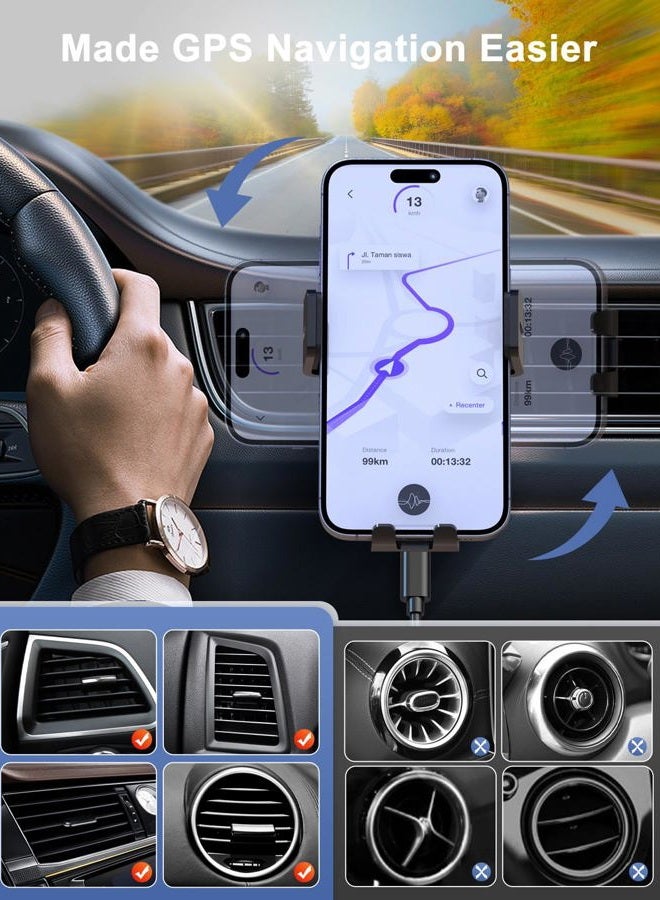 MOKPR Wireless Car Charger, Auto Clamp Car Mount 15W/10W/7.5W Fast Charging CD Slot Phone Holder for iPhone 16 15/14/13/13 Pro/12 Pro Max/12 Pro/12 Pro/12 Pro - Image 3
