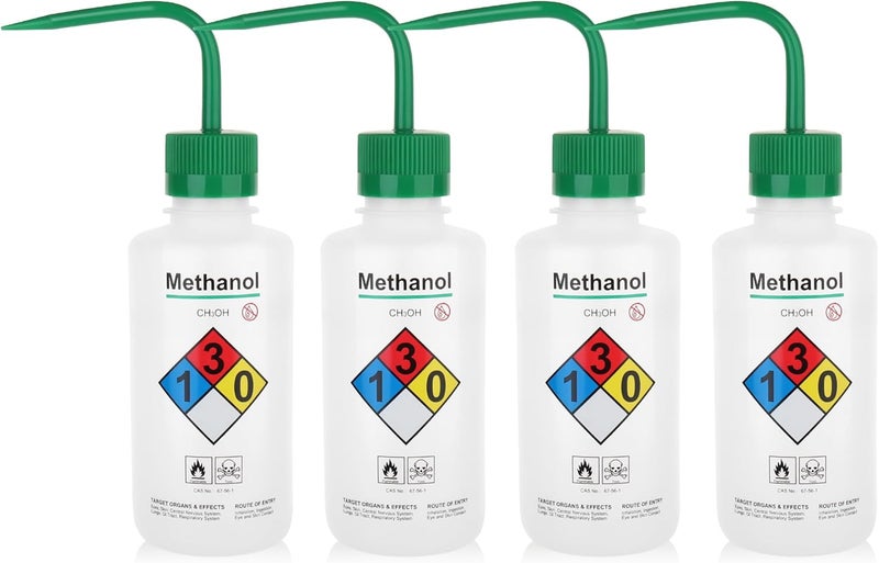 UTILE 4pcs of Vol.500ml (16.9oz) Wash Bottles, Methanol Safety Wash Bottles, Narrow Mouth Squeeze Bottles,LDPE Material with PP Material Closure,5511.0371.4 - Image 1