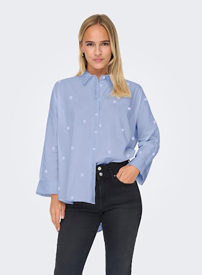 ONLY ONLY Womens New Lina Grace Longsleeve Embroided Shirt  - Image 1