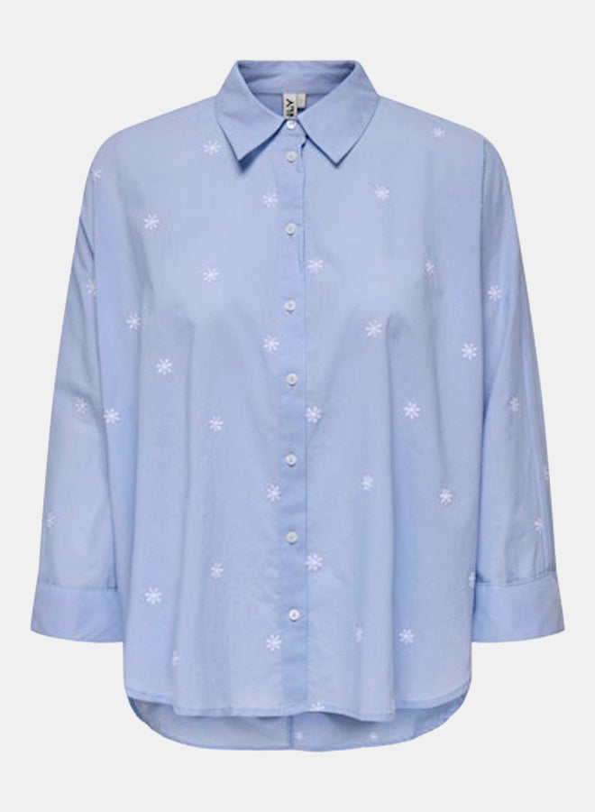 ONLY ONLY Womens New Lina Grace Longsleeve Embroided Shirt  - Image 3